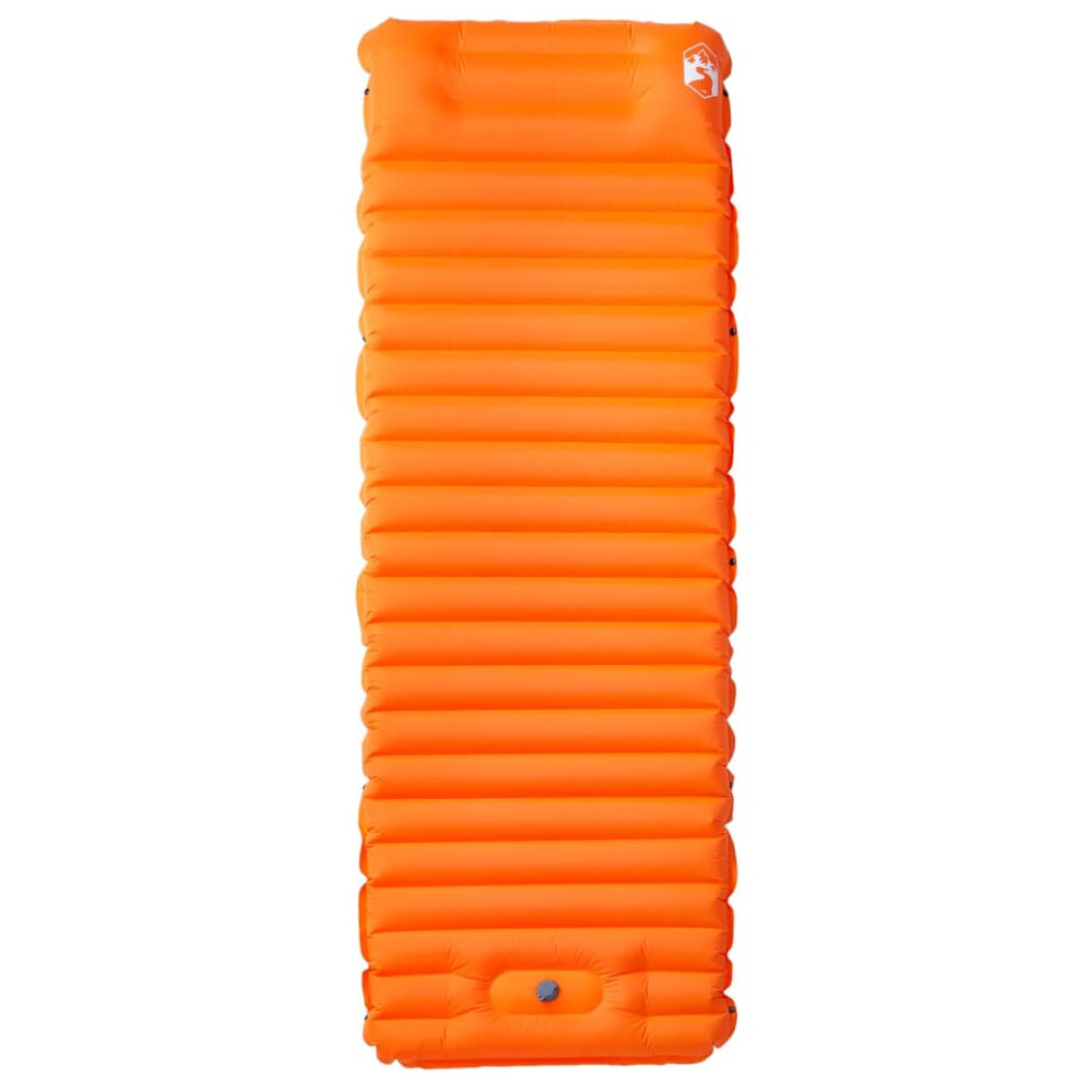 (orange) vidaXL Self Inflating Camping Mattress & Pillow 1-Person Sleeping Mat Green