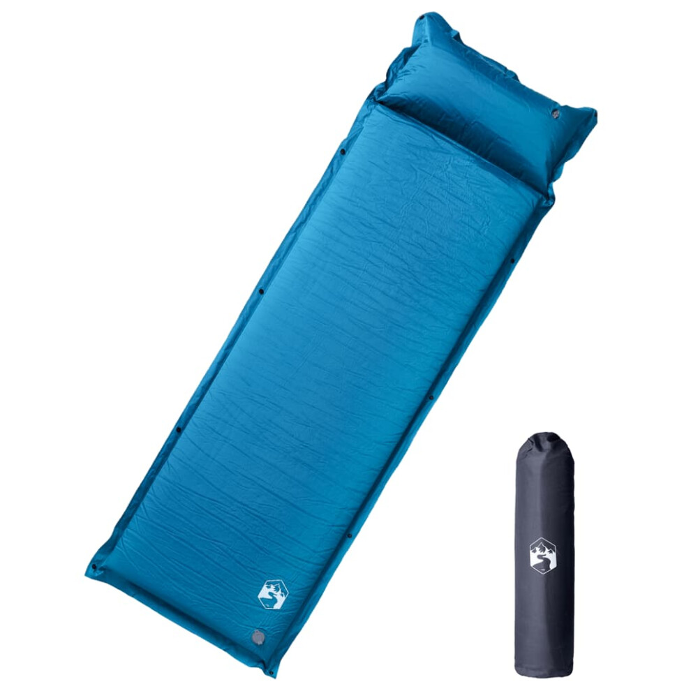 (turquoise, 195 x 64 x 4,5 cm) vidaXL Self Inflating Camping Mattress & Pillow 1-Person Sleeping Mat Grey