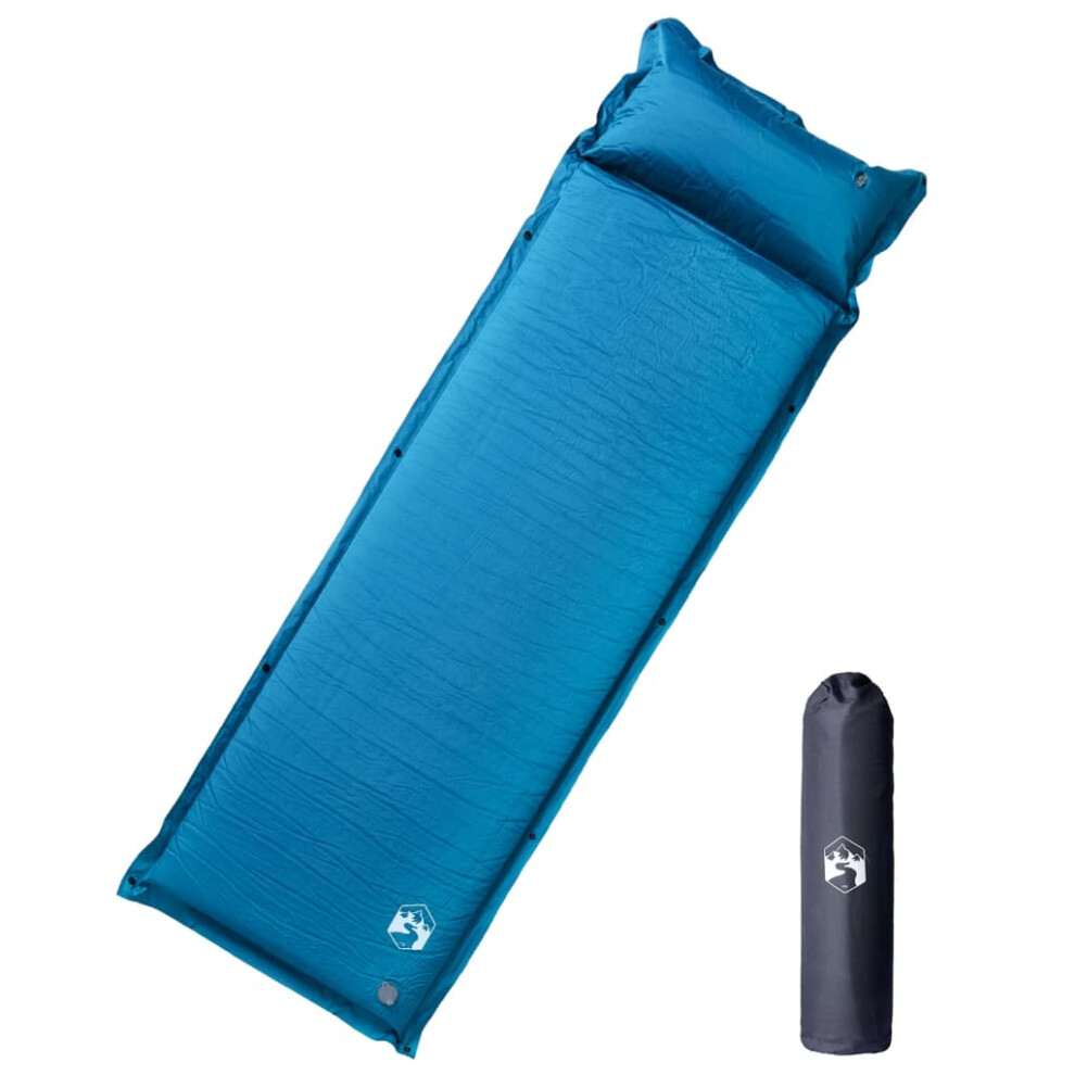 (turquoise, 190 x 64 x 7 cm) vidaXL Self Inflating Camping Mattress & Pillow 1-Person Sleeping Mat Grey