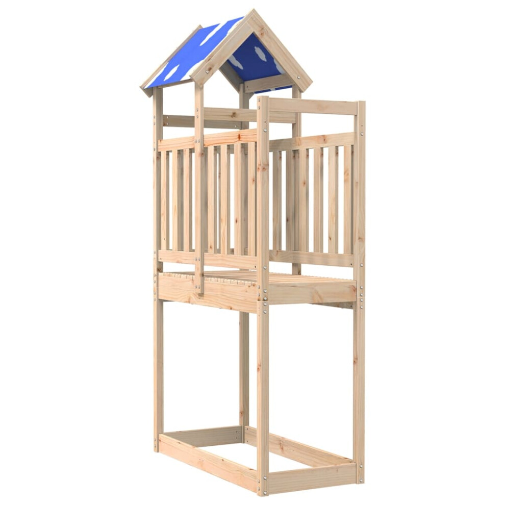 (solid pine wood) vidaXL Play Tower Kids Playset Garden Climbing Frame Playhouse Solid Wood Pine