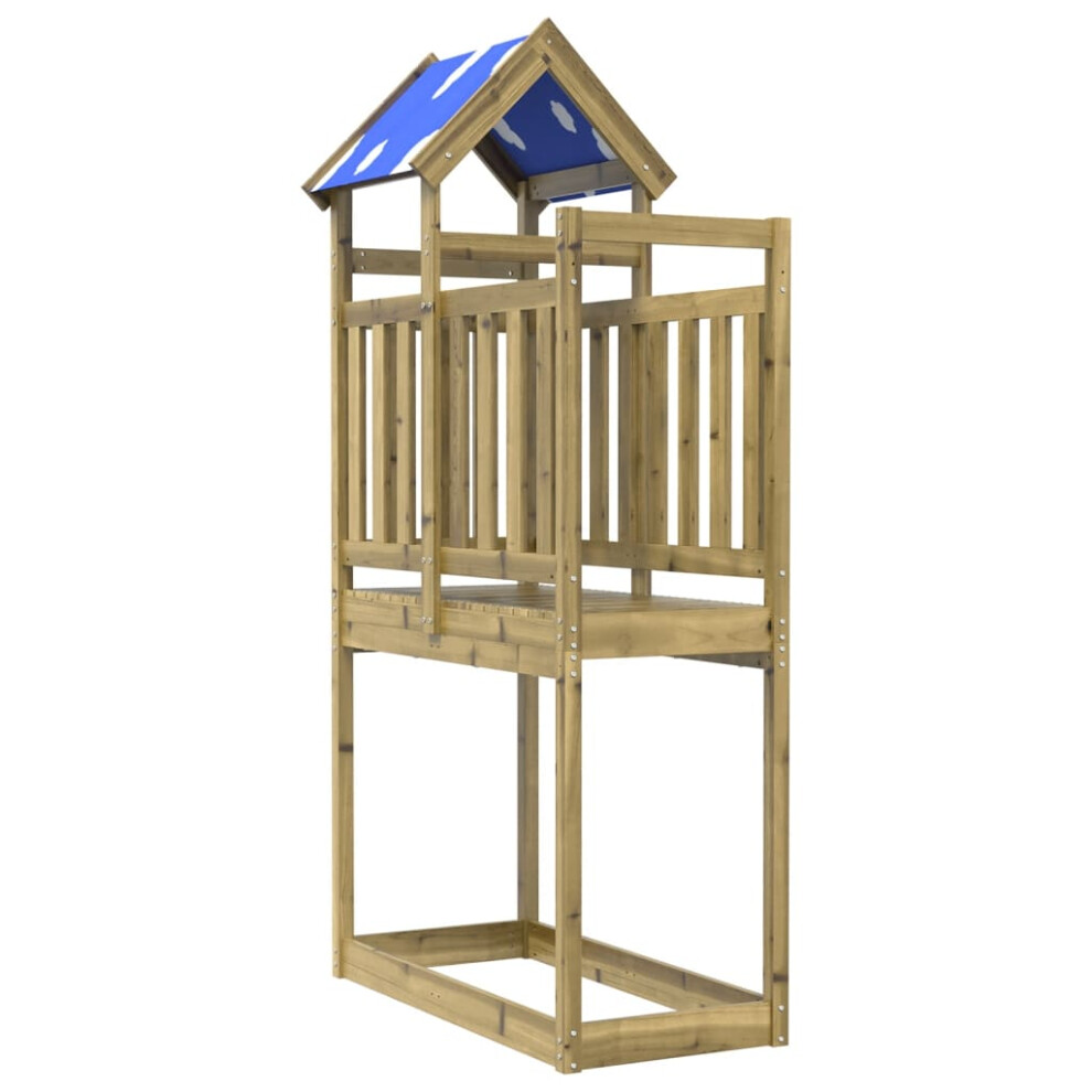 (solid impregnated wood) vidaXL Play Tower Kids Playset Garden Climbing Frame Playhouse Solid Wood Pine