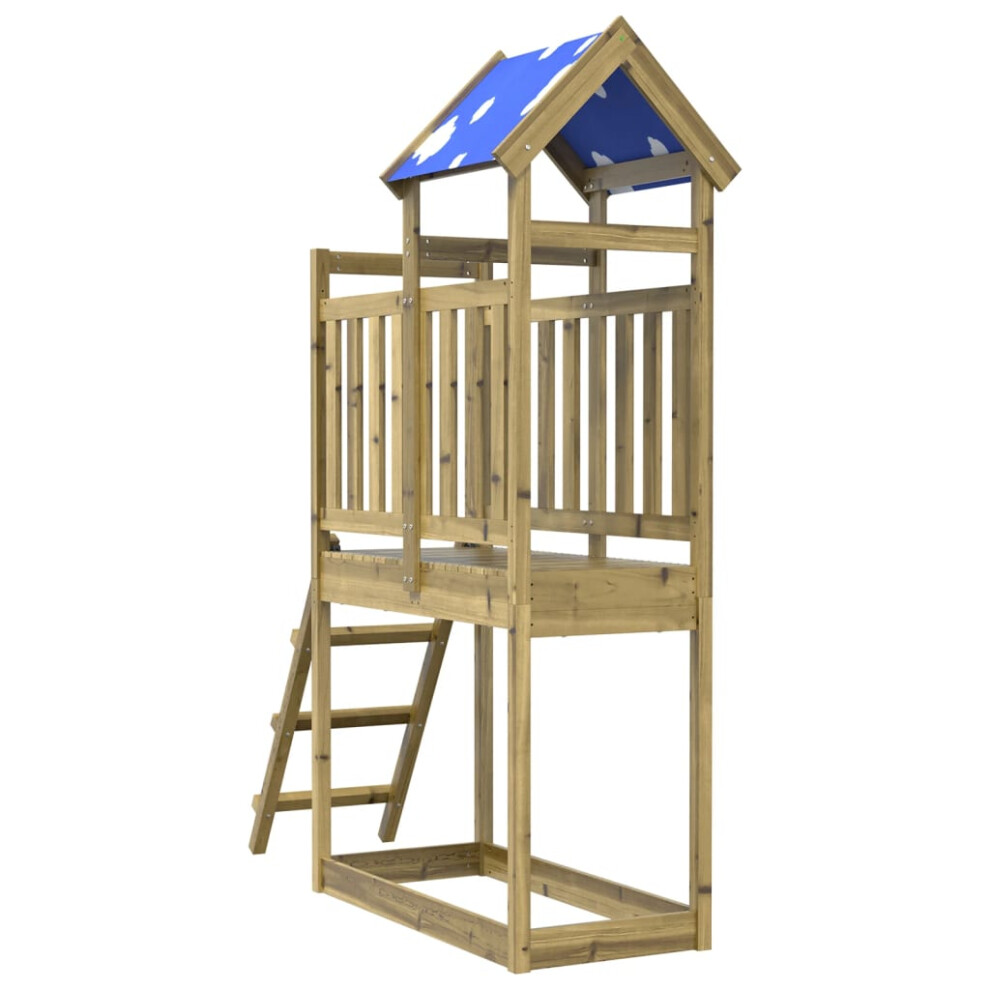 (solid impregnated wood) vidaXL Play Tower with Ladder Playset Climbing Frame Impregnated Wood Pine