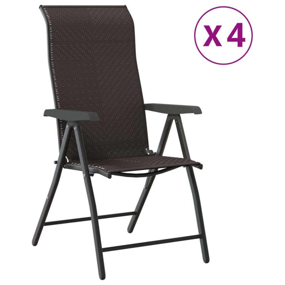 (black, 4 pcs) vidaXL Folding Garden Chairs Foldable Outdoor Chair Lounge Chair Poly Rattan