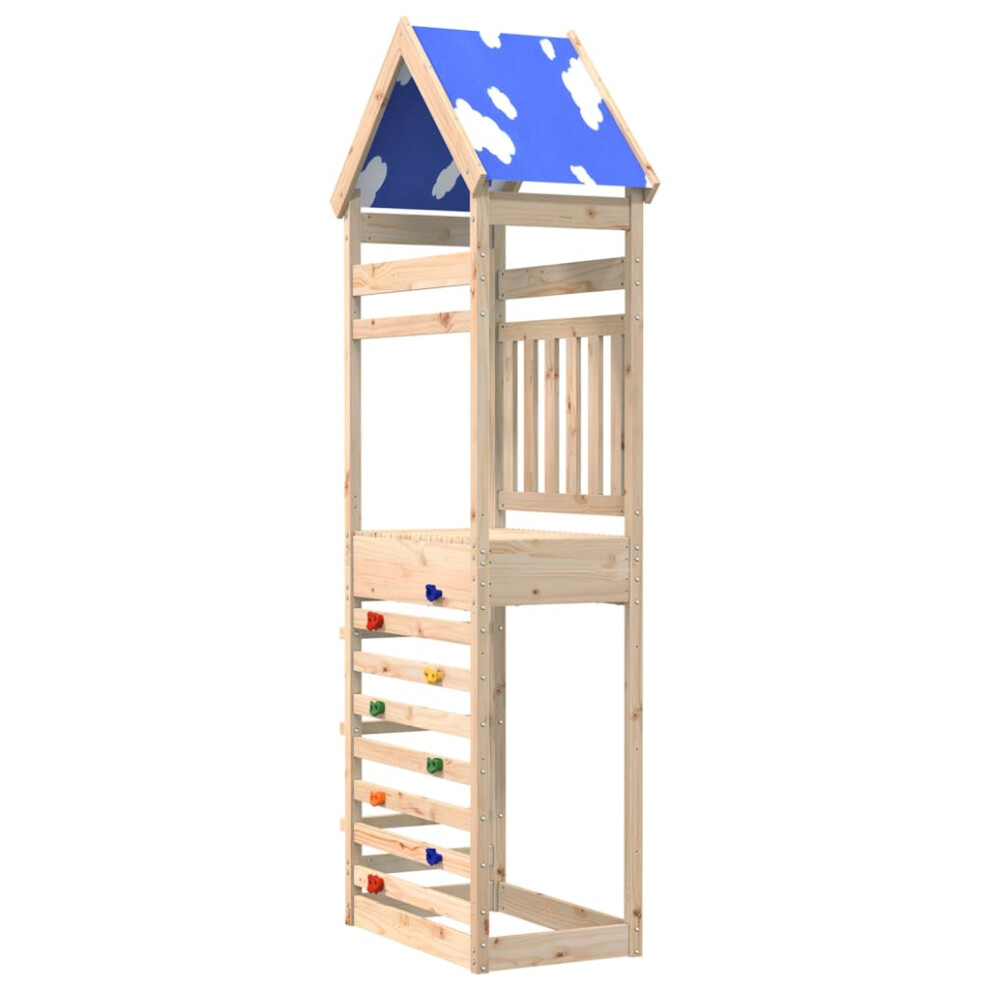 (solid pine wood) vidaXL Play Tower with Rockwall Playset Climbing Frame Impregnated Wood Pine