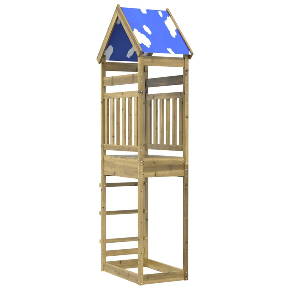 (solid impregnated wood) vidaXL Play Tower Kids Playset Children Outdoor Climbing Frame Solid Wood Pine