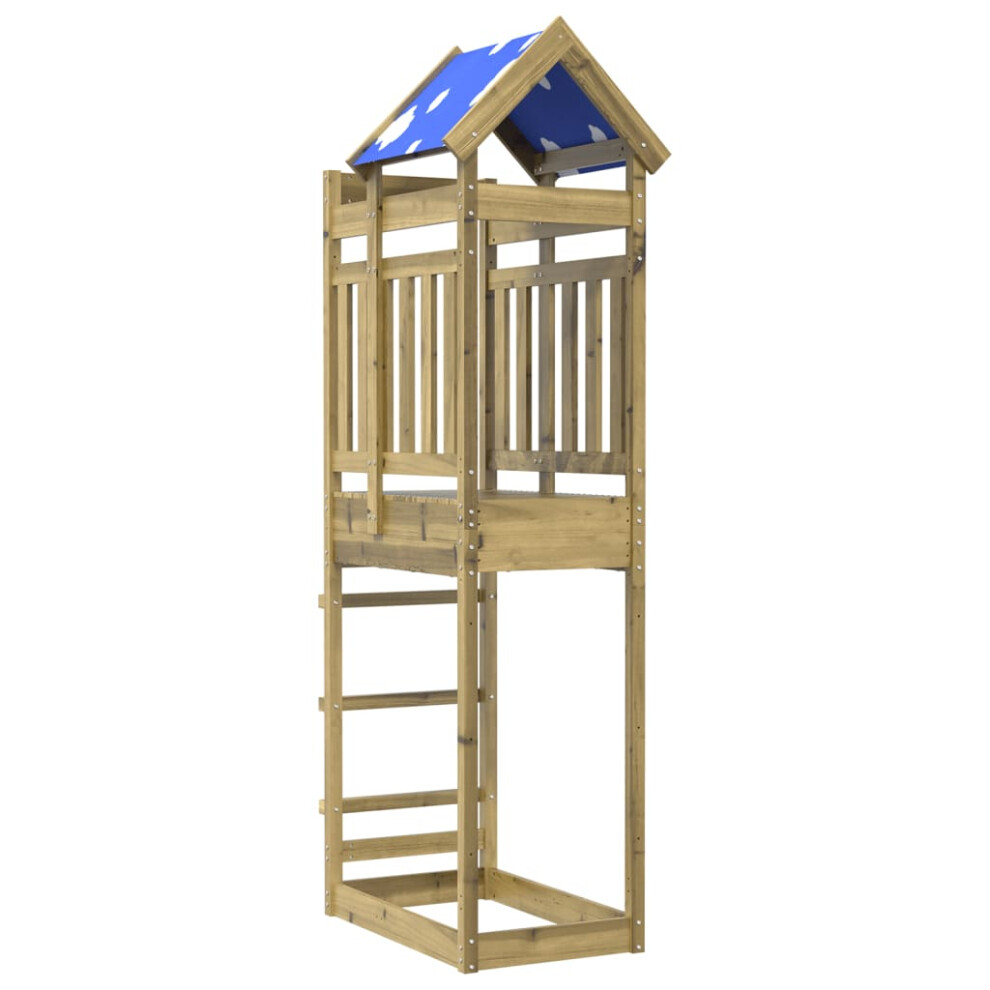 (solid impregnated wood) vidaXL Play Tower Kids Playset Climbing Frame Playhouse Solid Wood Douglas Fir