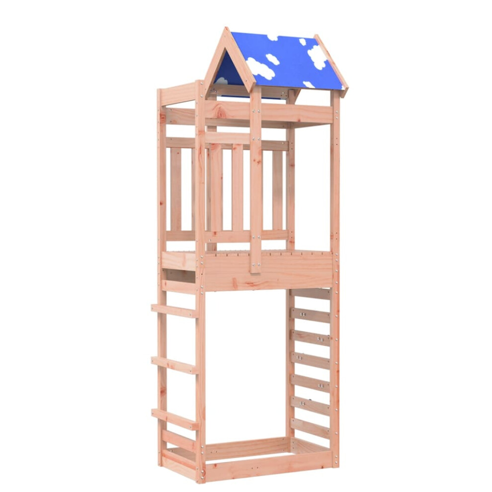 (solid douglas wood) vidaXL Play Tower with Rockwall Kids Playset Climbing Frame Solid Wood Pine