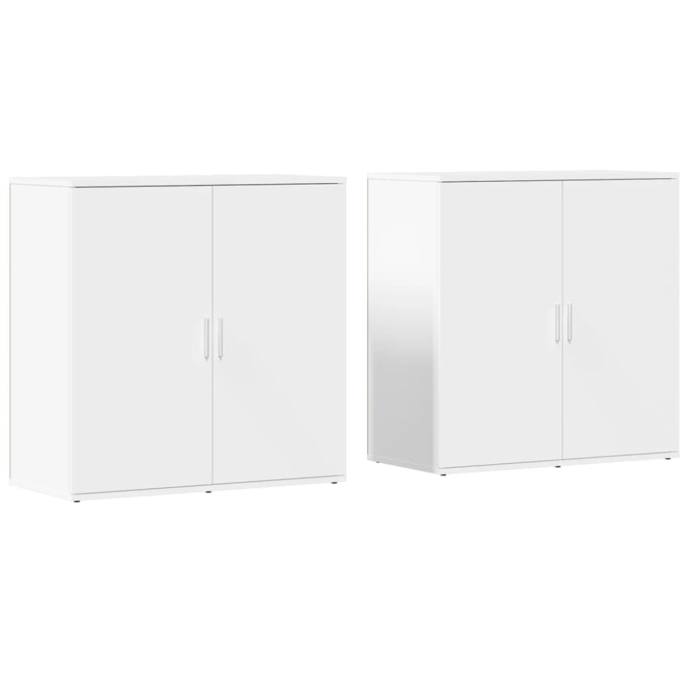 (white) vidaXL Sideboards Cupboard Cabinet Highboard 2 pcs Sonoma Oak Engineered Wood