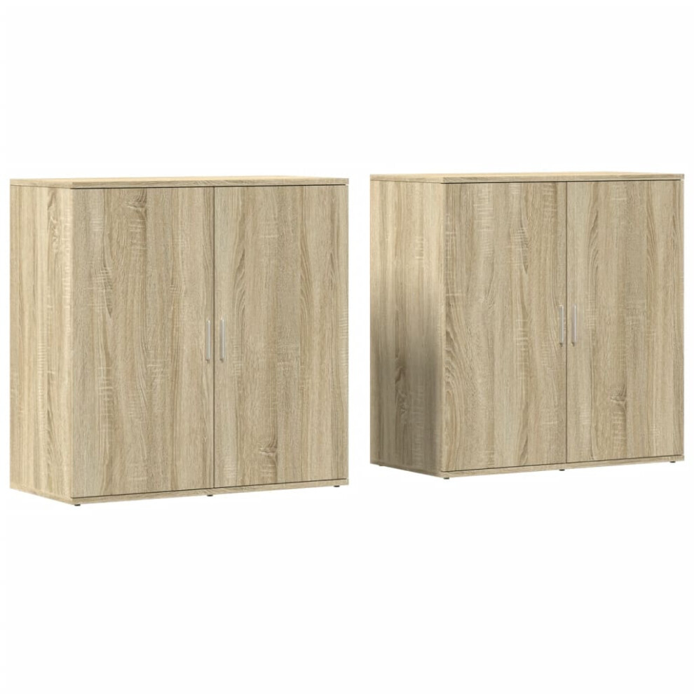 (sonoma oak) vidaXL Sideboards Cupboard Cabinet Highboard 2 pcs Sonoma Oak Engineered Wood