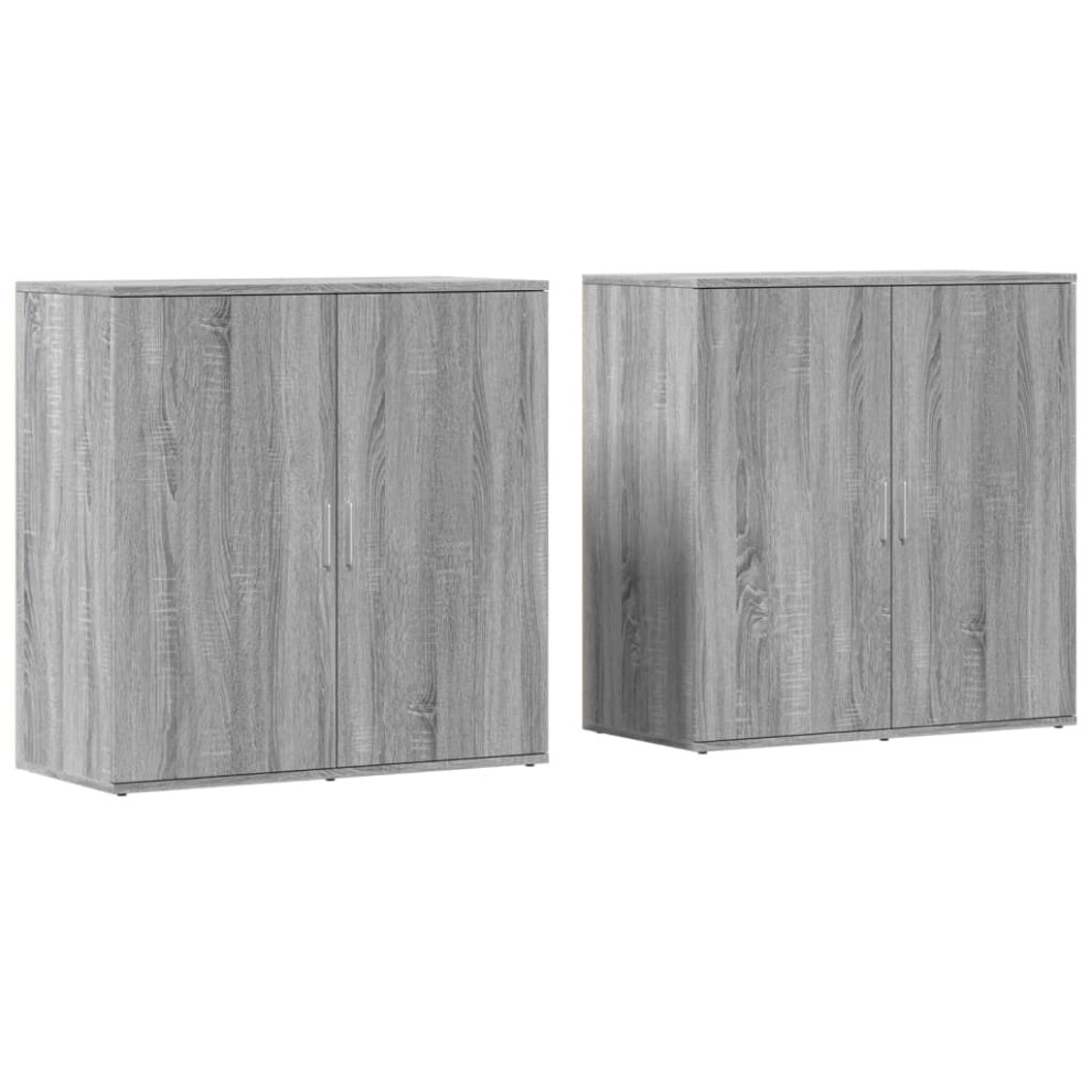 (grey sonoma) vidaXL Sideboards Cupboard Cabinet Highboard 2 pcs Sonoma Oak Engineered Wood