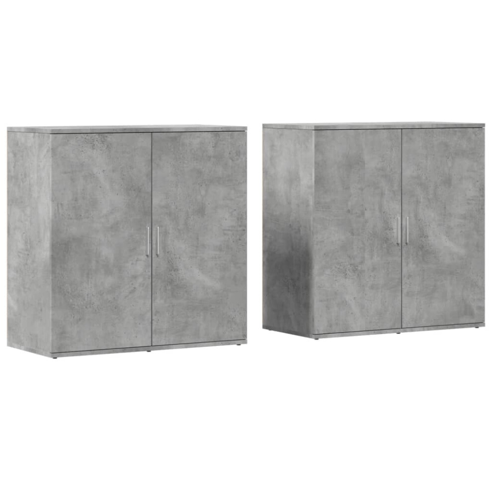 (concrete grey) vidaXL Sideboards Cupboard Cabinet Highboard 2 pcs Sonoma Oak Engineered Wood