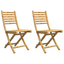 (2 pcs) vidaXL Folding Garden Chairs Foldable Outdoor Chair Patio Dining Chair Bamboo