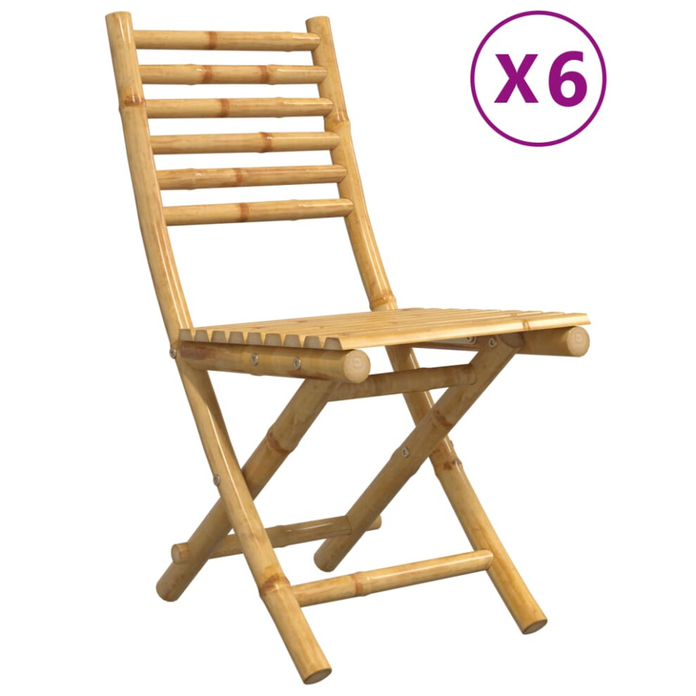 (6 pcs) vidaXL Folding Garden Chairs Foldable Outdoor Chair Patio Dining Chair Bamboo