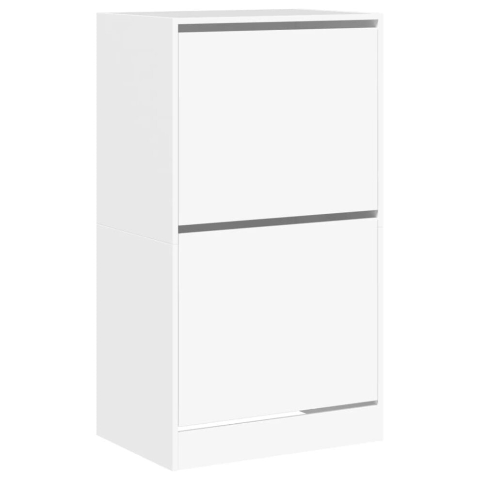 (white, 60 x 42 x 108 cm) vidaXL Shoe Cabinet with 4 Flip-Drawers Shoe Storage Shelf Shoe Rack Cupboard