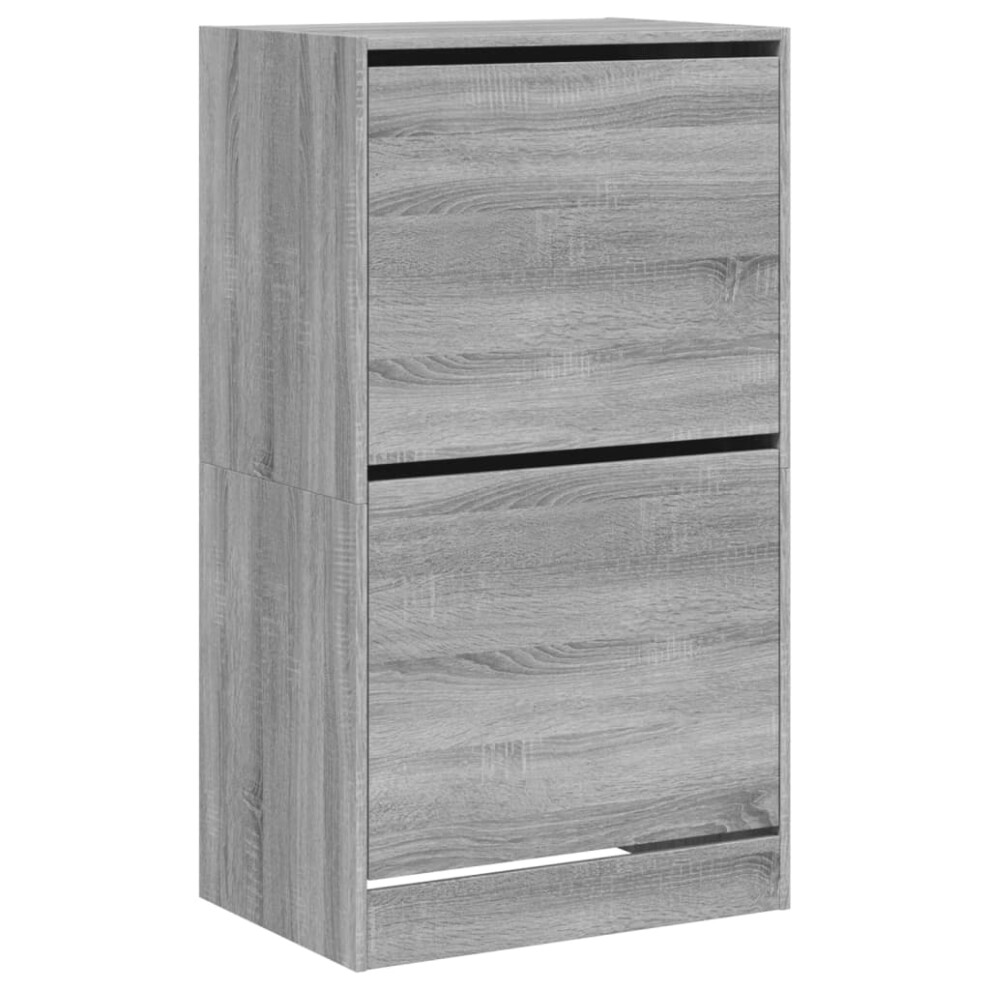 (grey sonoma, 60 x 42 x 108 cm) vidaXL Shoe Cabinet with 4 Flip-Drawers Shoe Storage Shelf Shoe Rack Cupboard