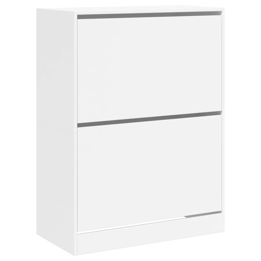 (white, 80 x 42 x 108 cm) vidaXL Shoe Cabinet with 4 Flip-Drawers Shoe Storage Shelf Shoe Rack Cupboard