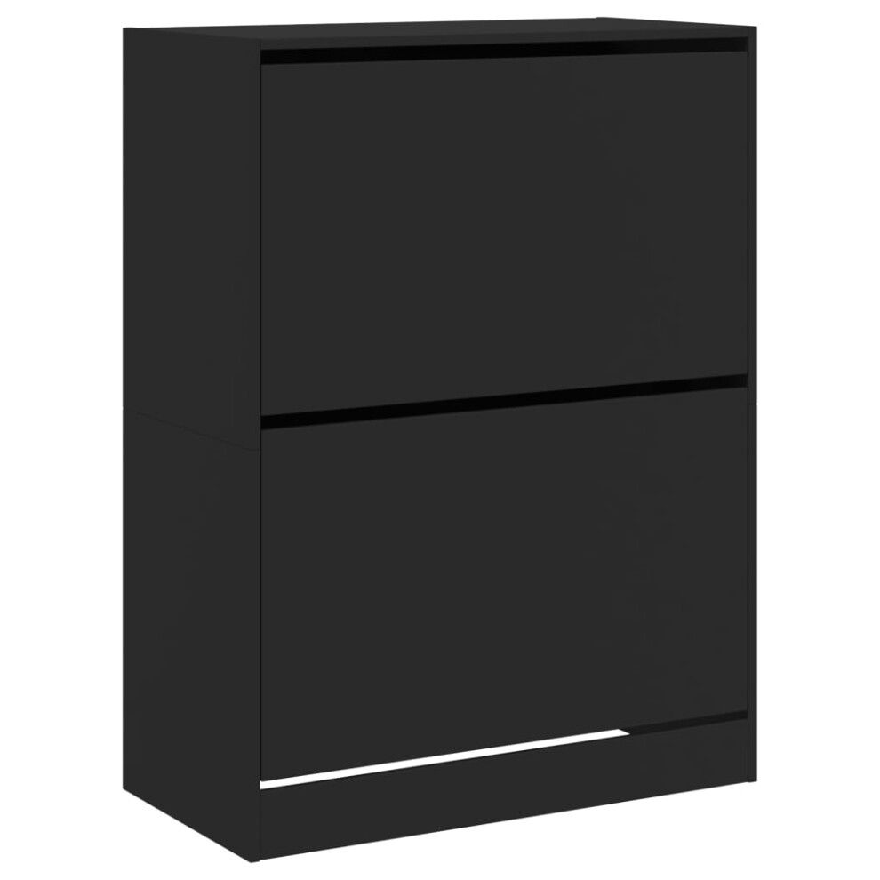 (black, 80 x 42 x 108 cm) vidaXL Shoe Cabinet with 4 Flip-Drawers Shoe Storage Shelf Shoe Rack Cupboard