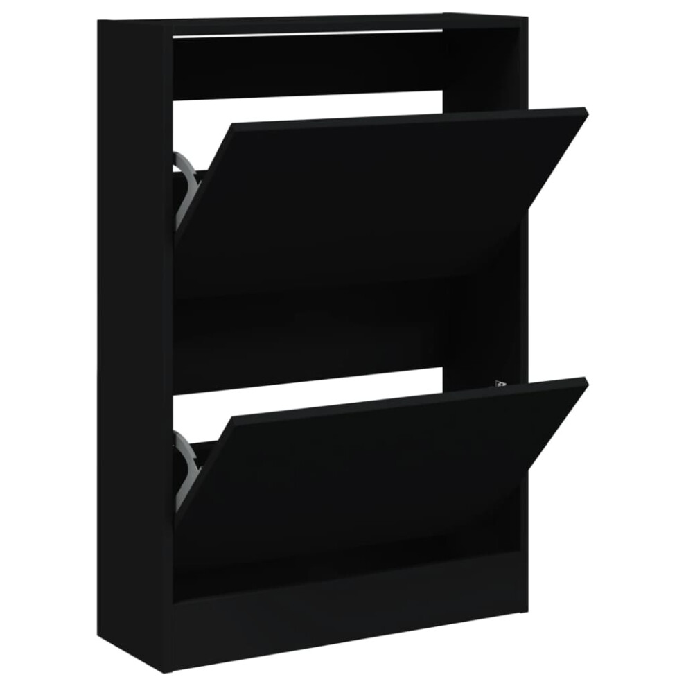 (black, 60 x 21 x 87.5 cm) vidaXL Shoe Cabinet with 4 Flip-Drawers Shoe Storage Shelf Shoe Rack Cupboard