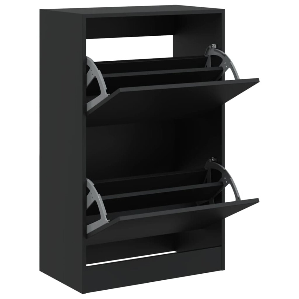 (black, 60 x 34 x 96.5 cm) vidaXL Shoe Cabinet with 4 Flip-Drawers Shoe Storage Shelf Shoe Rack Cupboard