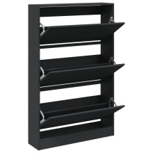 (black, 80 x 21 x 125.5 cm) vidaXL Shoe Cabinet with 4 Flip-Drawers Shoe Storage Shelf Shoe Rack Cupboard