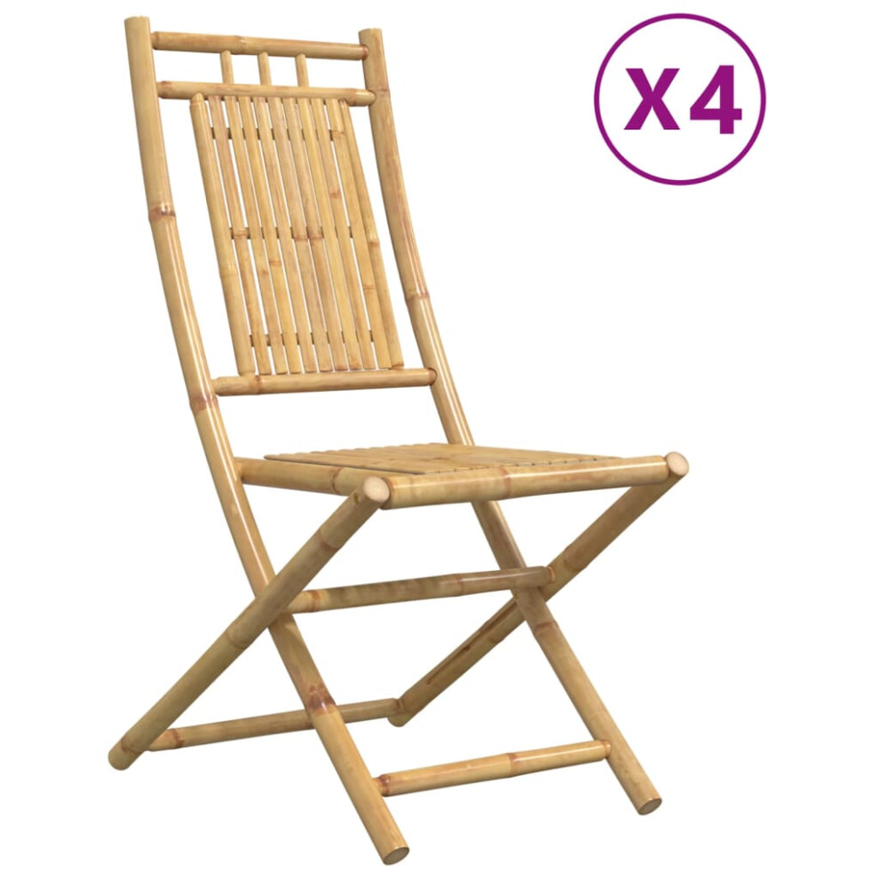 (46 x 66 x 99 cm, 4 pcs) vidaXL Folding Garden Chairs Outdoor Chair Patio Dining Chair 4 pcs Bamboo