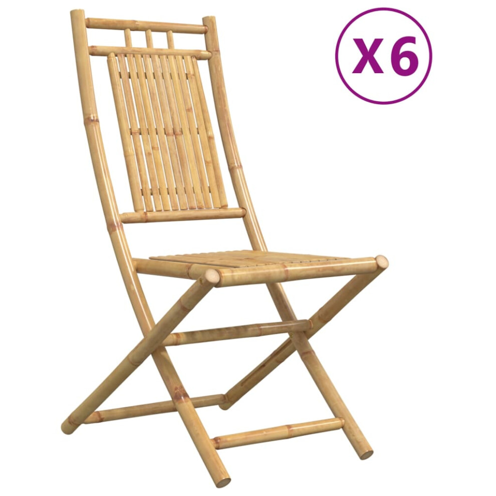 (46 x 66 x 99 cm, 6 pcs) vidaXL Folding Garden Chairs Outdoor Chair Patio Dining Chair 4 pcs Bamboo