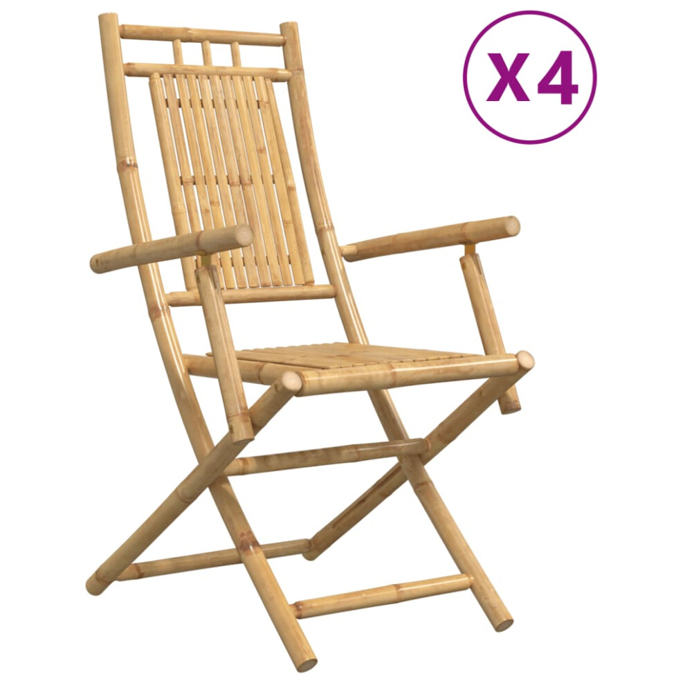Vidaxl (53 X 66 X 99 Cm, 4 Pcs) Folding Garden Chairs Outdoor Chair Patio Dining Chair 4 Pcs Bamboo