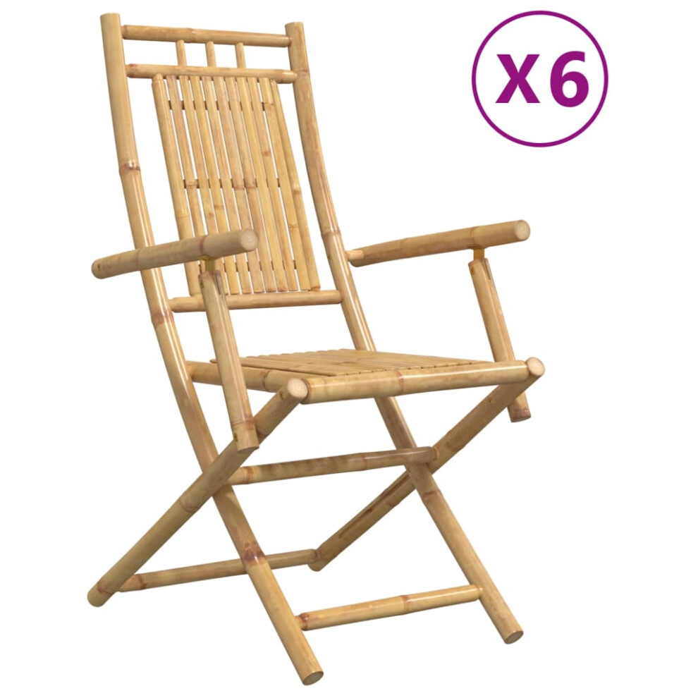 (53 x 66 x 99 cm, 6 pcs) vidaXL Folding Garden Chairs Outdoor Chair Patio Dining Chair 4 pcs Bamboo