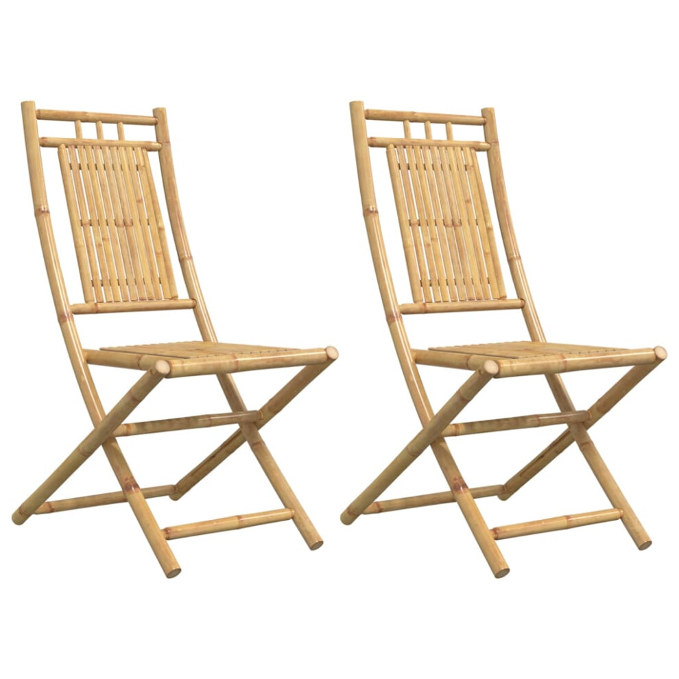 (46 x 66 x 99 cm, 2 pcs) vidaXL Folding Garden Chairs Outdoor Chair Patio Dining Chair 4 pcs Bamboo