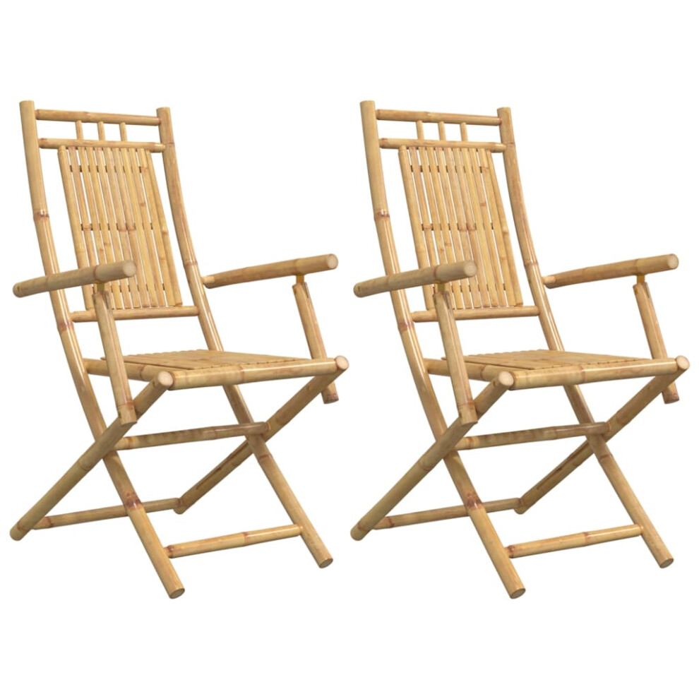 (53 x 66 x 99 cm, 2 pcs) vidaXL Folding Garden Chairs Outdoor Chair Patio Dining Chair 4 pcs Bamboo