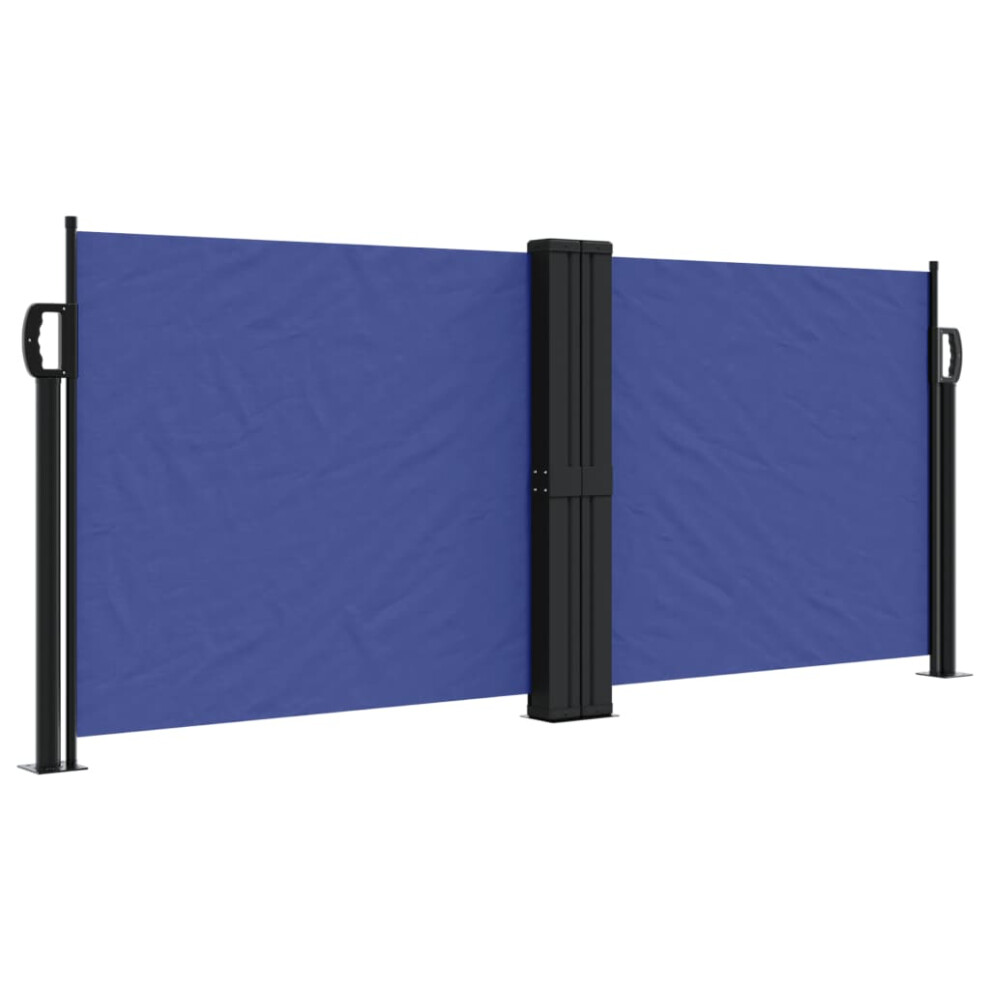 Vidaxl (Blue, 100 X 600 Cm) Retractable Side Awning Outdoor Privacy Screen Balcony Sunshade Shelter