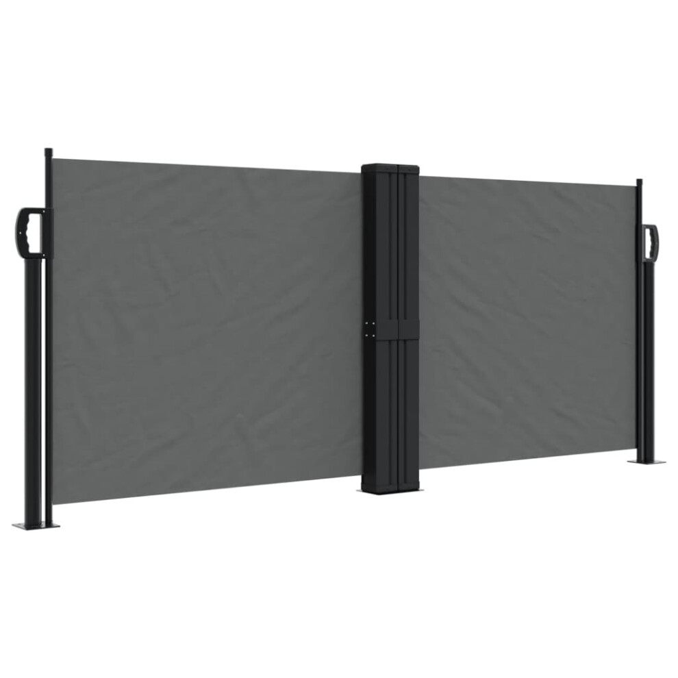 (anthracite, 100 x 600 cm) vidaXL Retractable Side Awning Outdoor Privacy Screen Shade Black 120x1200 cm