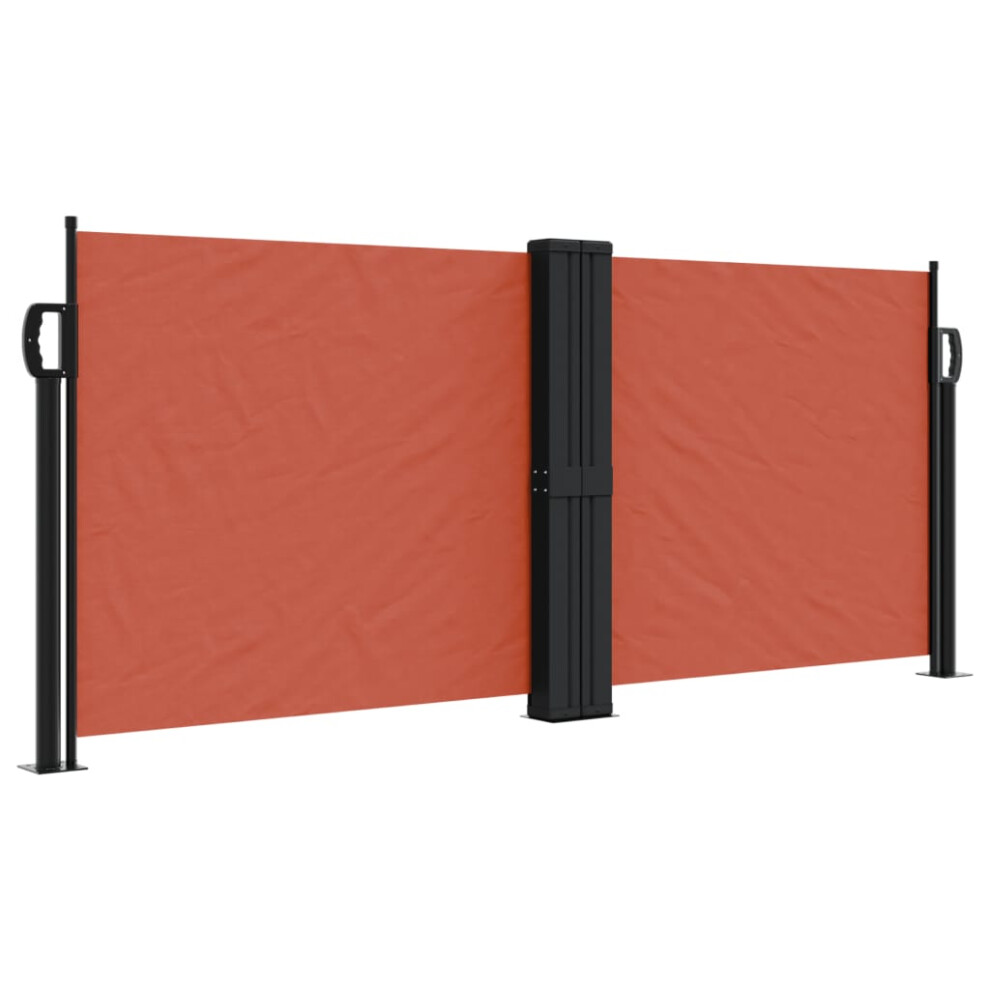Vidaxl (Terracotta, 100 X 600 Cm) Retractable Side Awning Outdoor Privacy Screen Balcony Sunshade Shelter