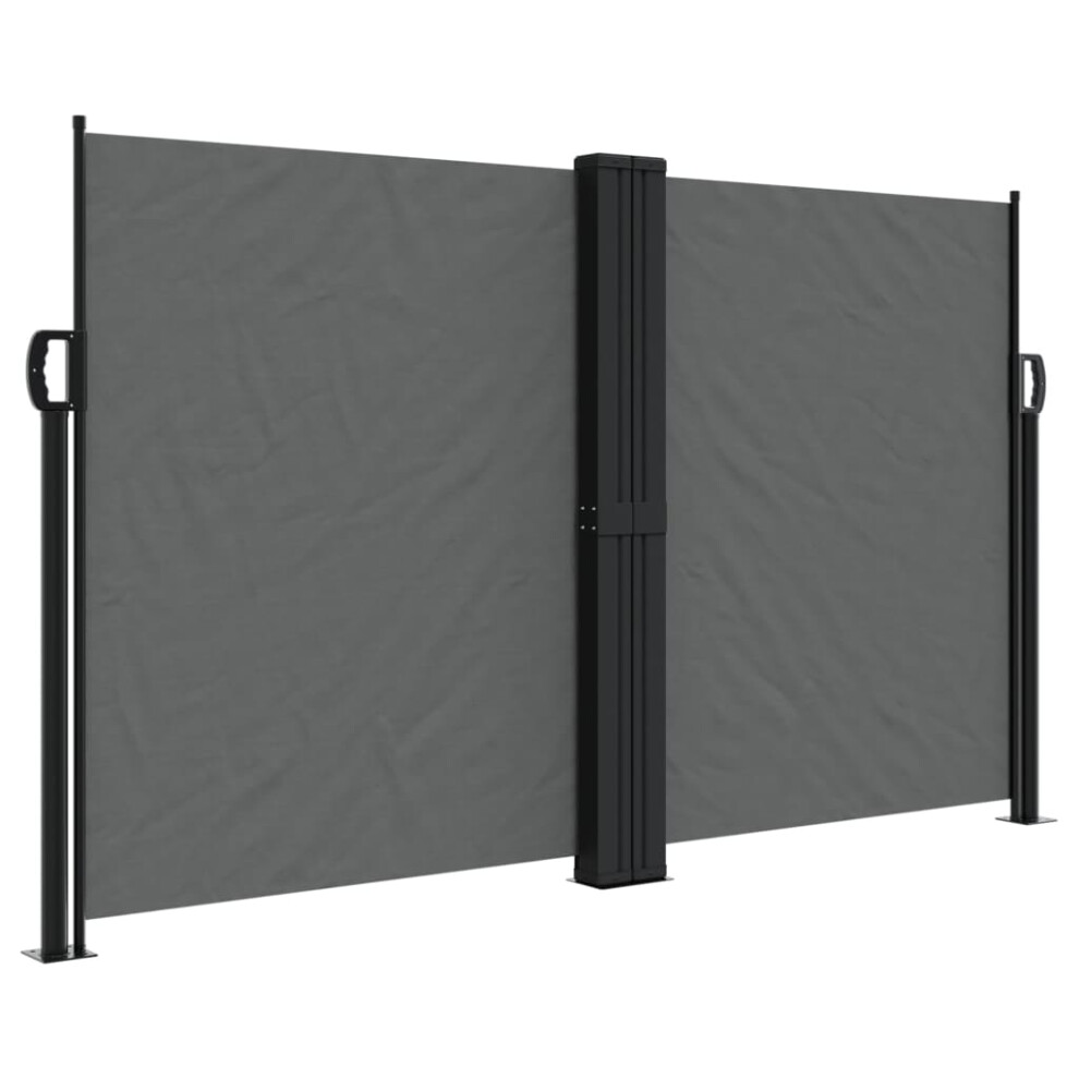 (anthracite, 140 x 600 cm) vidaXL Retractable Side Awning Outdoor Privacy Screen Shade Black 120x1200 cm