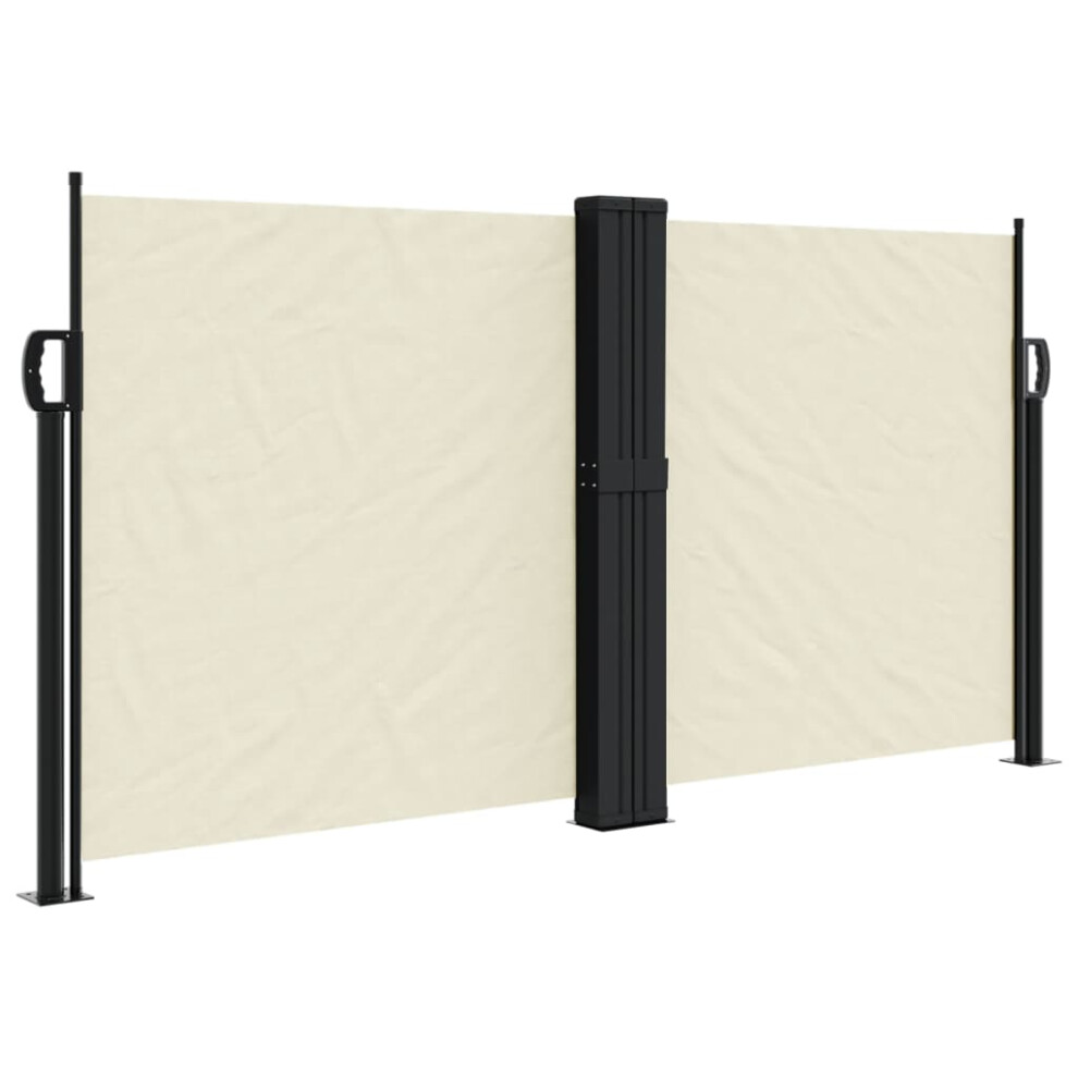 Vidaxl (Cream, 120 X 1000 Cm) Retractable Side Awning Outdoor Privacy Screen Balcony Sunshade Shelter