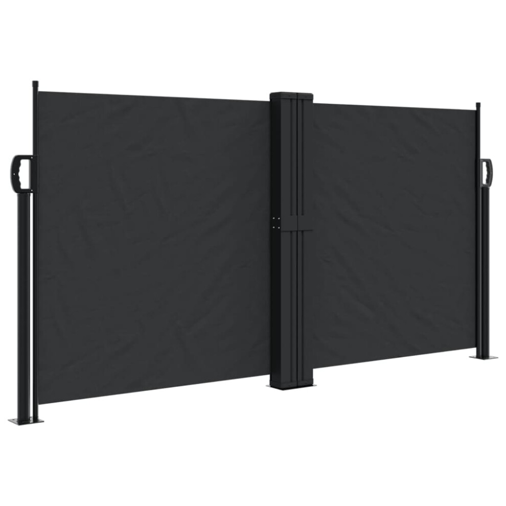 (black, 120 x 1200 cm) vidaXL Retractable Side Awning Outdoor Privacy Screen Shade Black 120x1200 cm