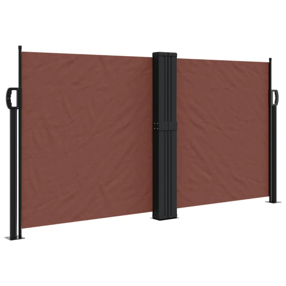 Vidaxl (Brown, 120 X 1200 Cm) Retractable Side Awning Outdoor Privacy Screen Balcony Sunshade Shelter