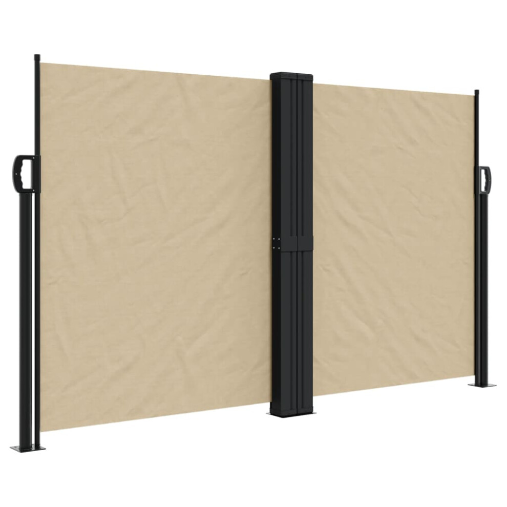 (beige, 140 x 1200 cm) vidaXL Retractable Side Awning Outdoor Privacy Screen Shade Black 120x1200 cm