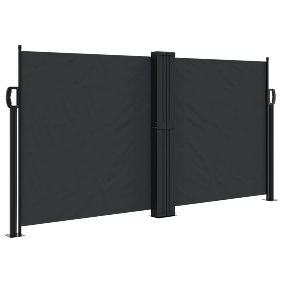 (black, 120 x 600 cm) vidaXL Retractable Side Awning Outdoor Privacy Screen Shade Black 120x1200 cm