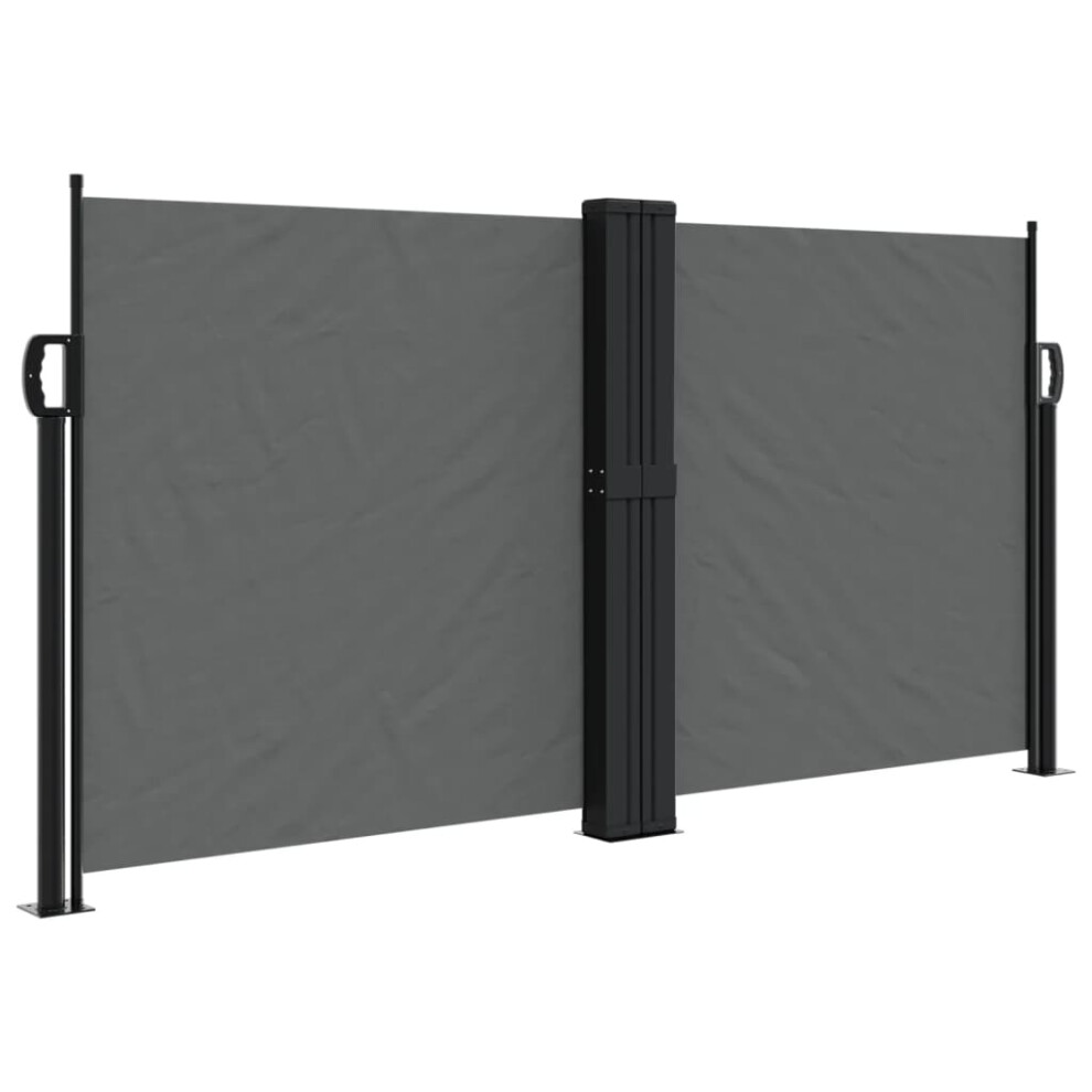 (anthracite, 120 x 600 cm) vidaXL Retractable Side Awning Outdoor Privacy Screen Shade Black 120x1200 cm