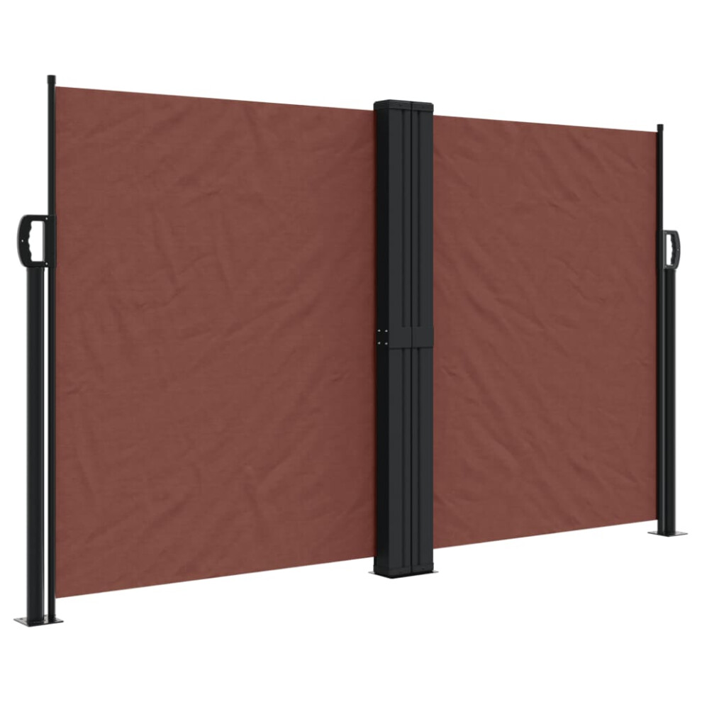 Vidaxl (Brown, 140 X 600 Cm) Retractable Side Awning Outdoor Privacy Screen Balcony Sunshade Shelter