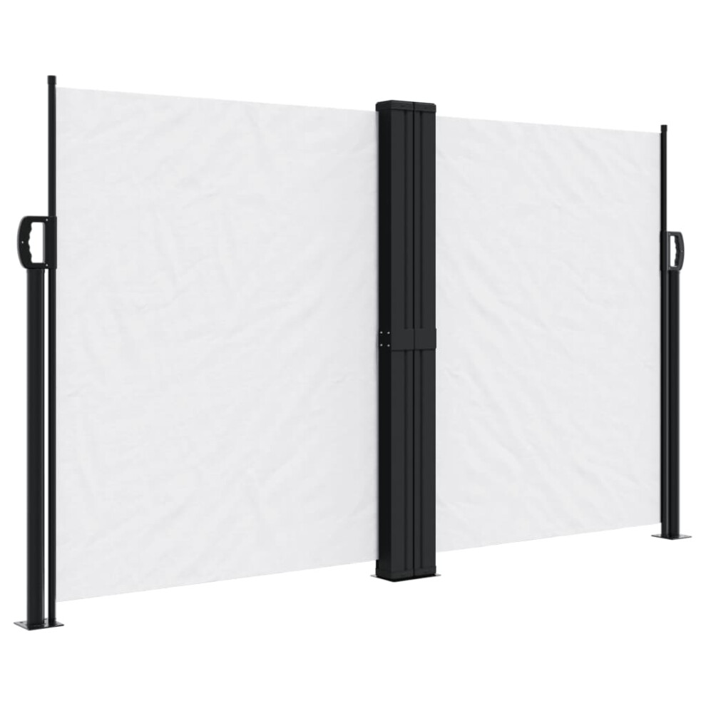 Vidaxl (White, 140 X 600 Cm) Retractable Side Awning Outdoor Privacy Screen Balcony Sunshade Shelter