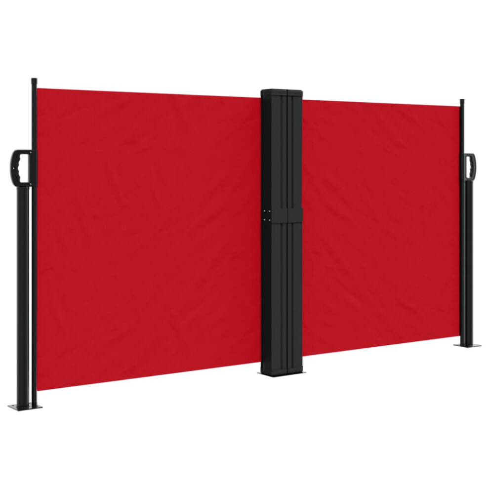 Vidaxl (Red, 120 X 1000 Cm) Retractable Side Awning Outdoor Privacy Screen Balcony Sunshade Shelter