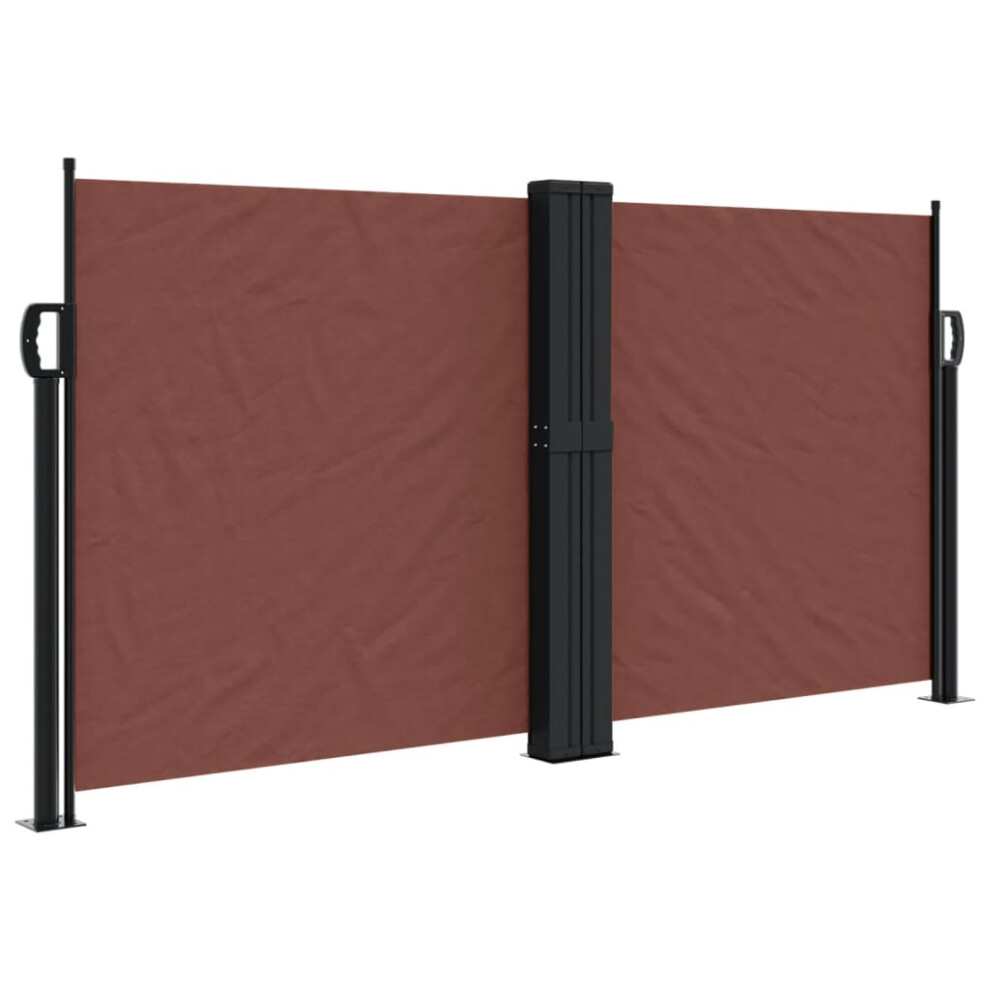 Vidaxl (Brown, 120 X 1000 Cm) Retractable Side Awning Outdoor Privacy Screen Balcony Sunshade Shelter