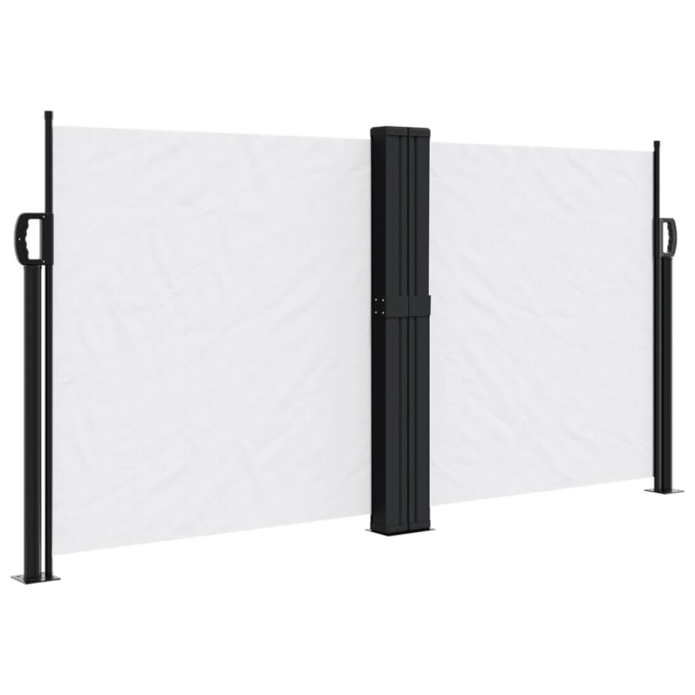 Vidaxl (White, 120 X 1000 Cm) Retractable Side Awning Outdoor Privacy Screen Balcony Sunshade Shelter