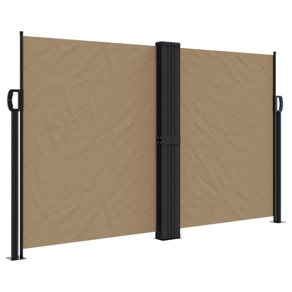 Vidaxl (Taupe, 140 X 1000 Cm) Retractable Side Awning Outdoor Privacy Screen Balcony Sunshade Shelter