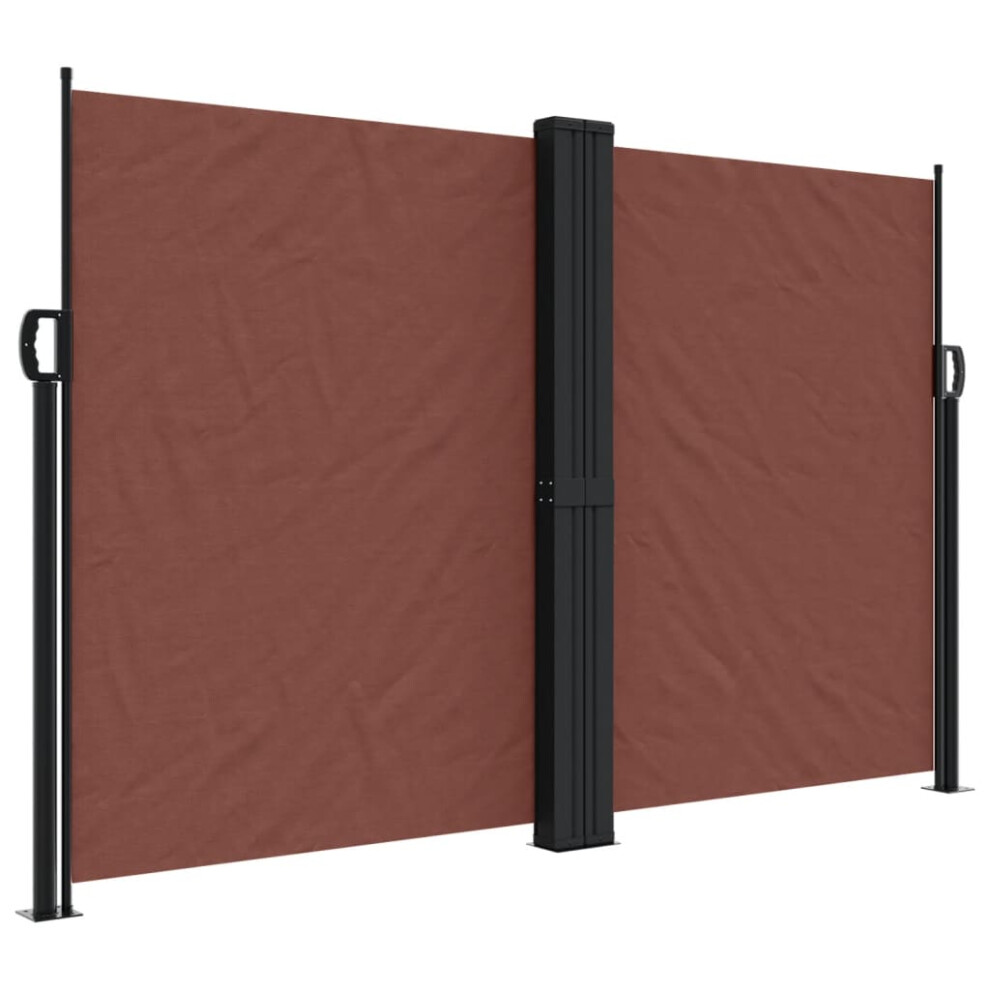 Vidaxl (Brown, 160 X 1000 Cm) Retractable Side Awning Outdoor Privacy Screen Balcony Sunshade Shelter