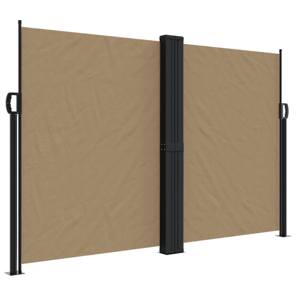 Vidaxl (Taupe, 160 X 1000 Cm) Retractable Side Awning Outdoor Privacy Screen Balcony Sunshade Shelter
