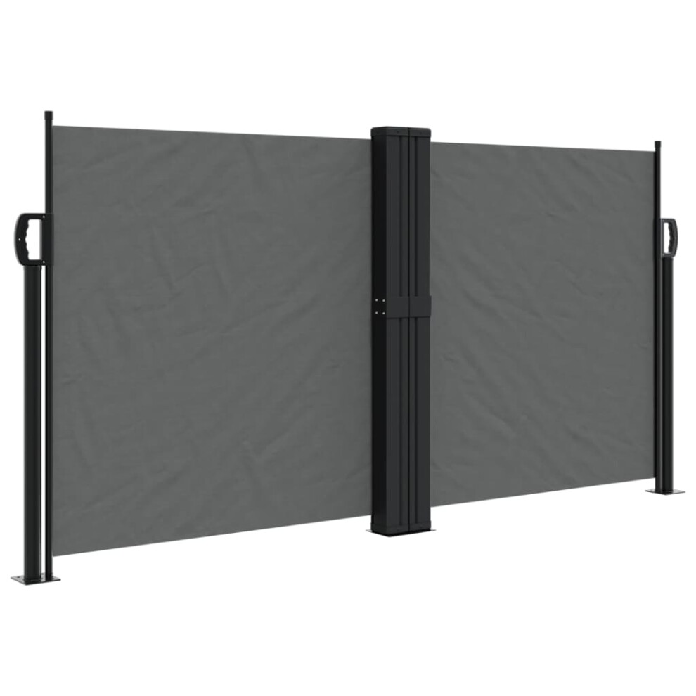 (anthracite, 120 x 1200 cm) vidaXL Retractable Side Awning Outdoor Privacy Screen Shade Black 120x1200 cm