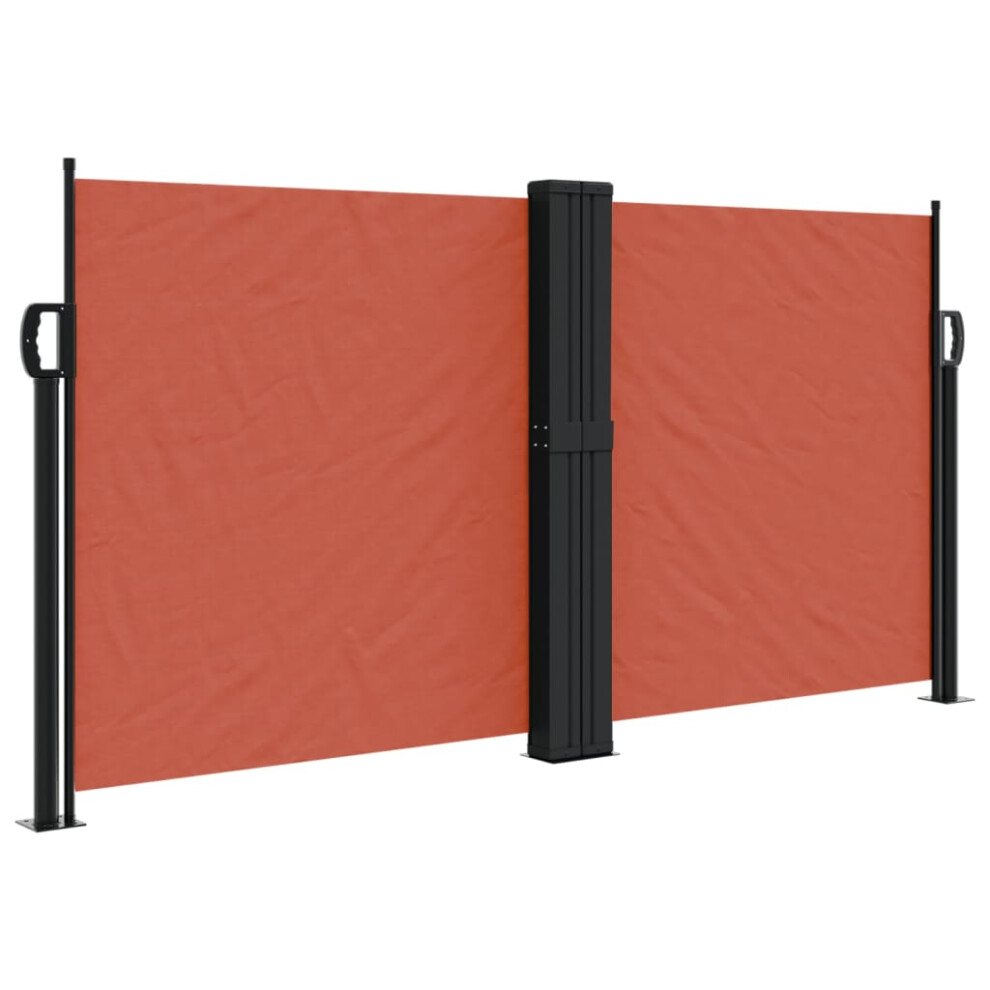 Vidaxl (Terracotta, 120 X 1200 Cm) Retractable Side Awning Outdoor Privacy Screen Balcony Sunshade Shelter